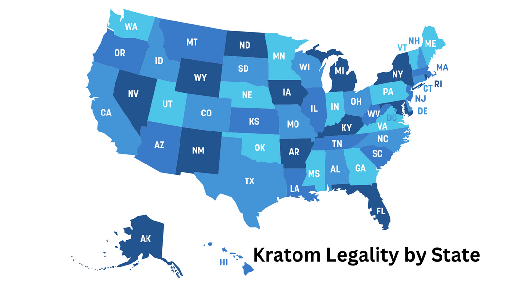 Map of United States Kratom Legality by State