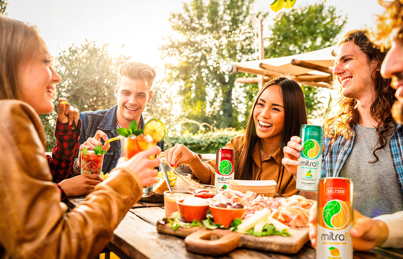 Friends Outdoor Cookout Drinking Non-Alcoholic Drinks