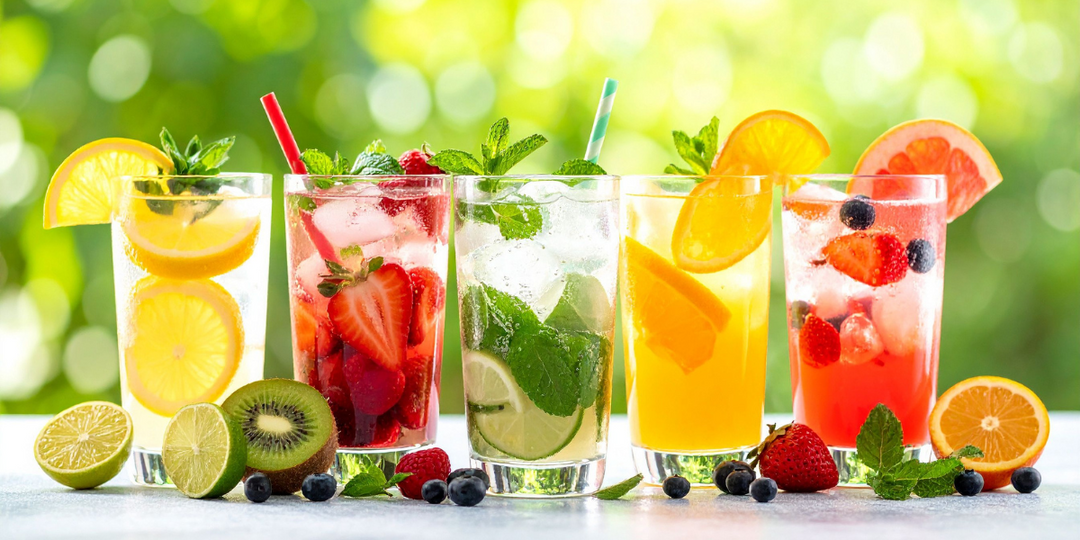Fruity Non Alcoholic Mocktails with Ice
