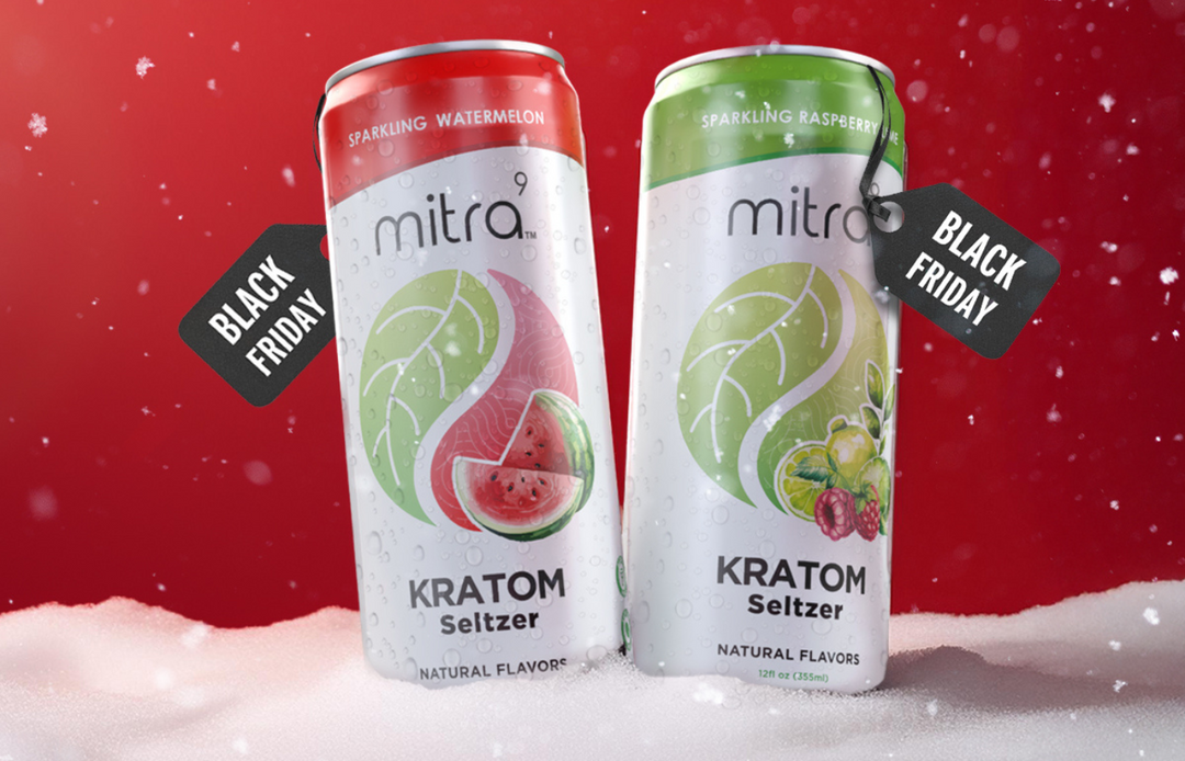 Christmas Kratom Seltzer Cans in Snows