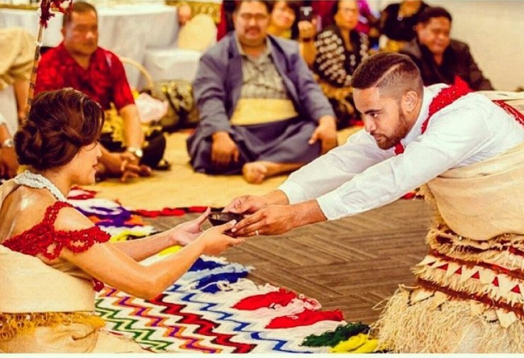 Tongan wedding ceremony celebrating with Kava tea drink