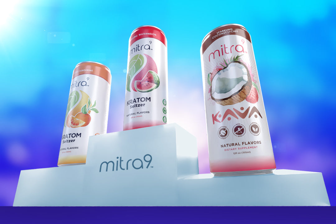 Kratom Canned Drinks on Olympic Mita9 Podium 