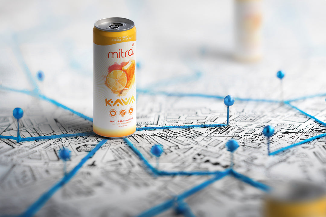 Kava Canned Seltzer Beverage on Map