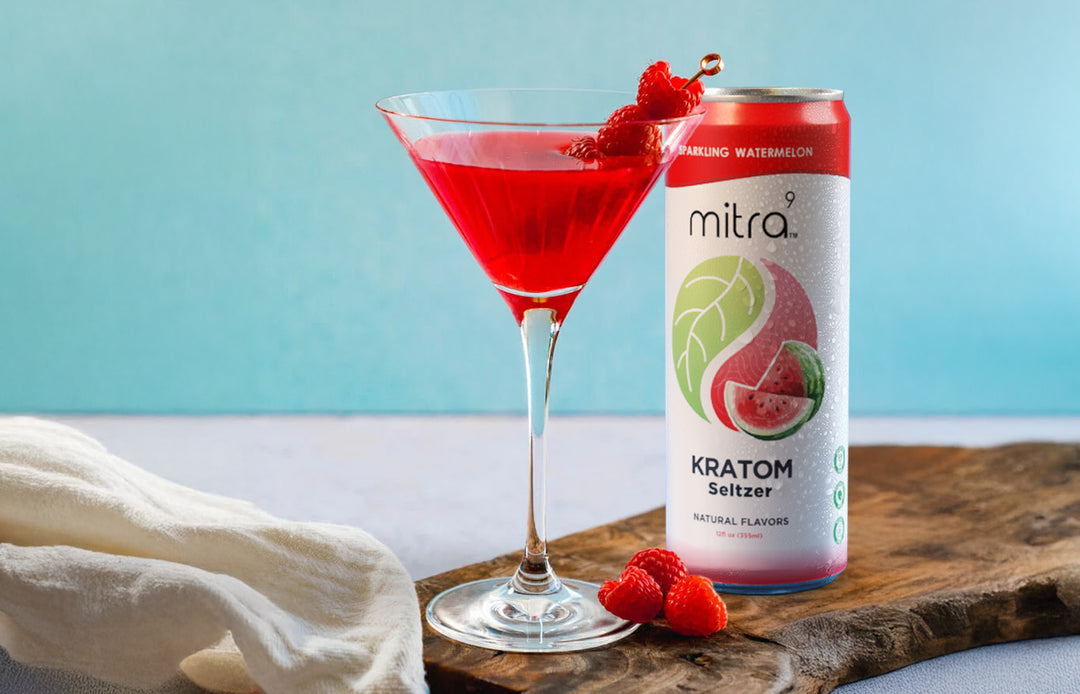 Red Martini Drink Mitra9 Watermelon Seltzer Drink