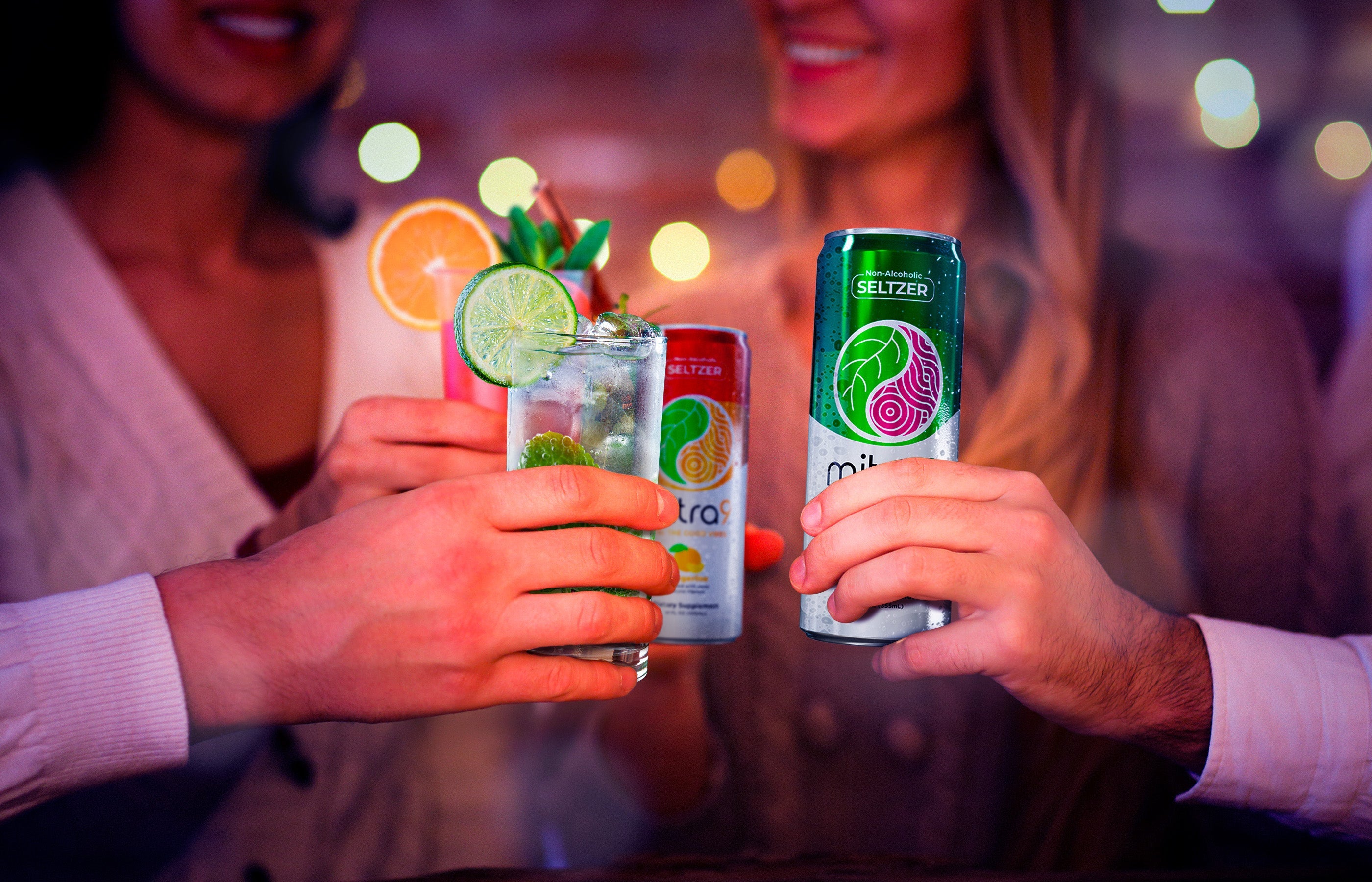 Friends Drinking Non Alcoholic Mojitos