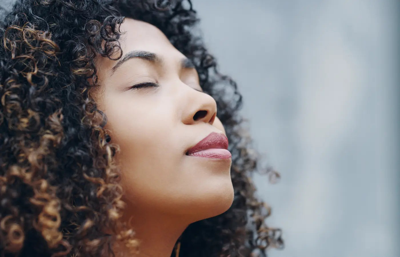 Woman's Eyes Closed Feeling Calmness 