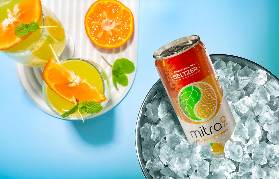 Non Alcoholic Mimosas Tangerine Can on Ice