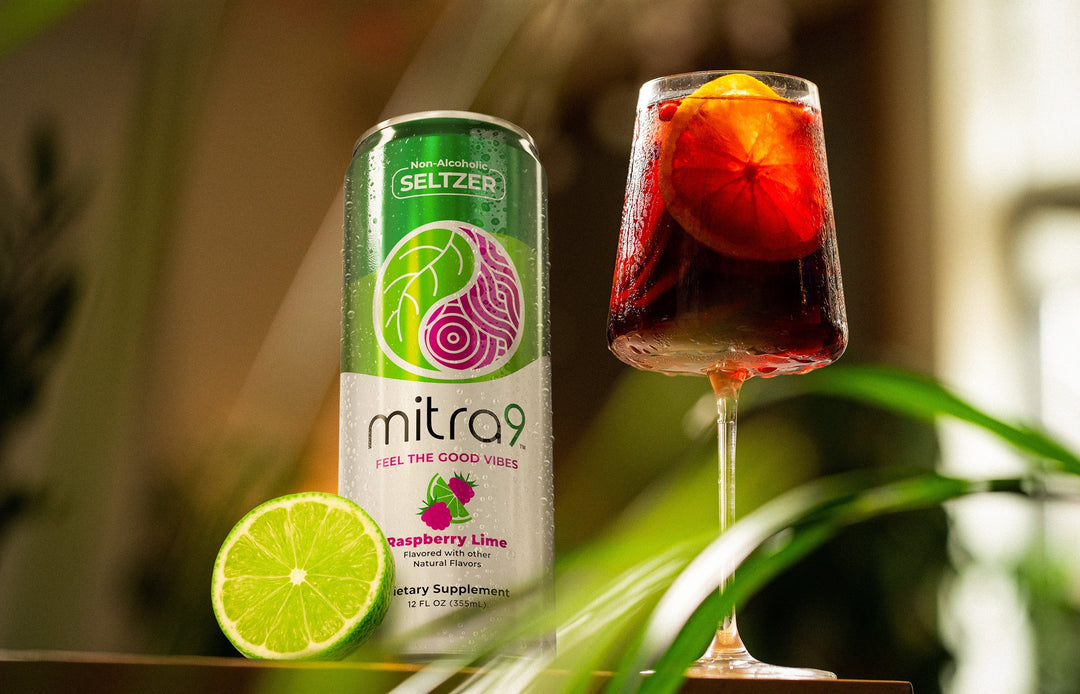 Non Alcoholic Sangria and Raspberry Lime Mitragynine Seltzer