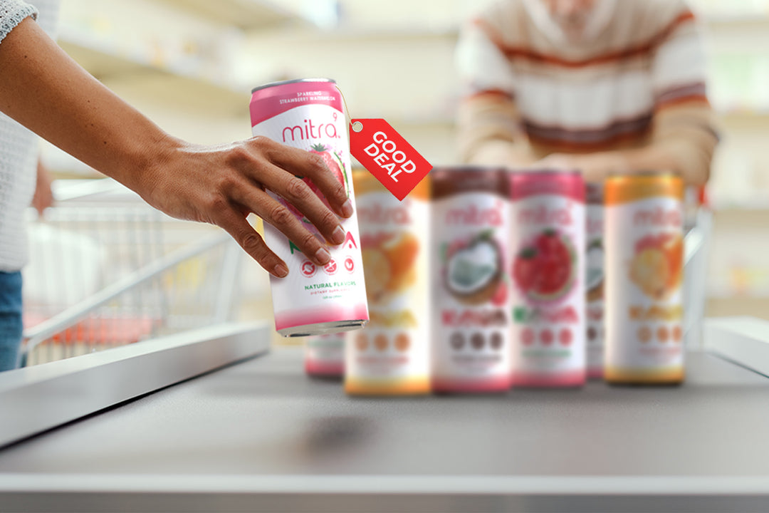 Woman buying Kava Canned Drinks from Retail Store