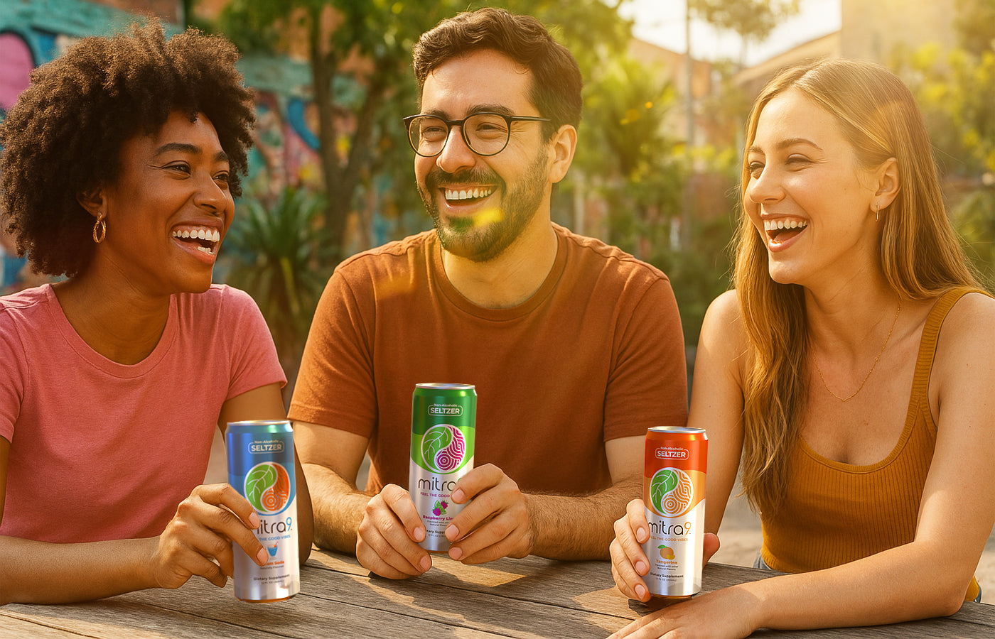 Three People Enjoying the Good Vibes with Refreshing Kratom Drinks