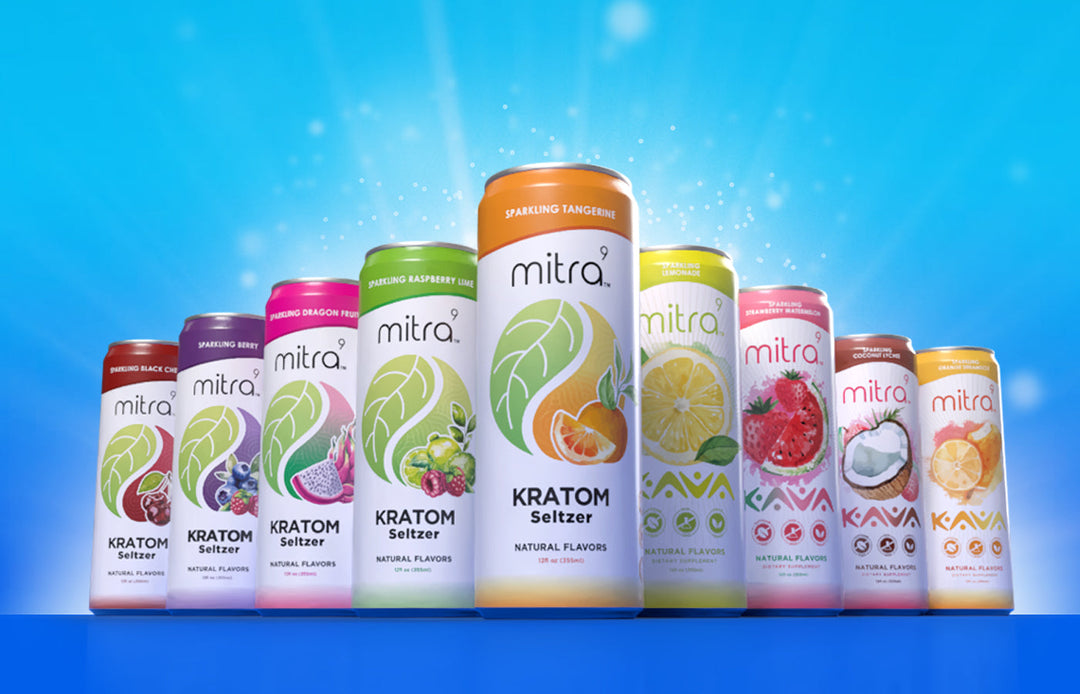 Mitra9 Non Alcoholic Seltzer Cans Kava Kratom