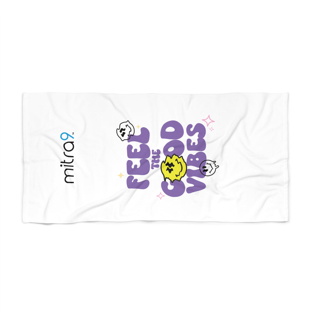 Mitra9 Feel The Good Vibes Beach Towel