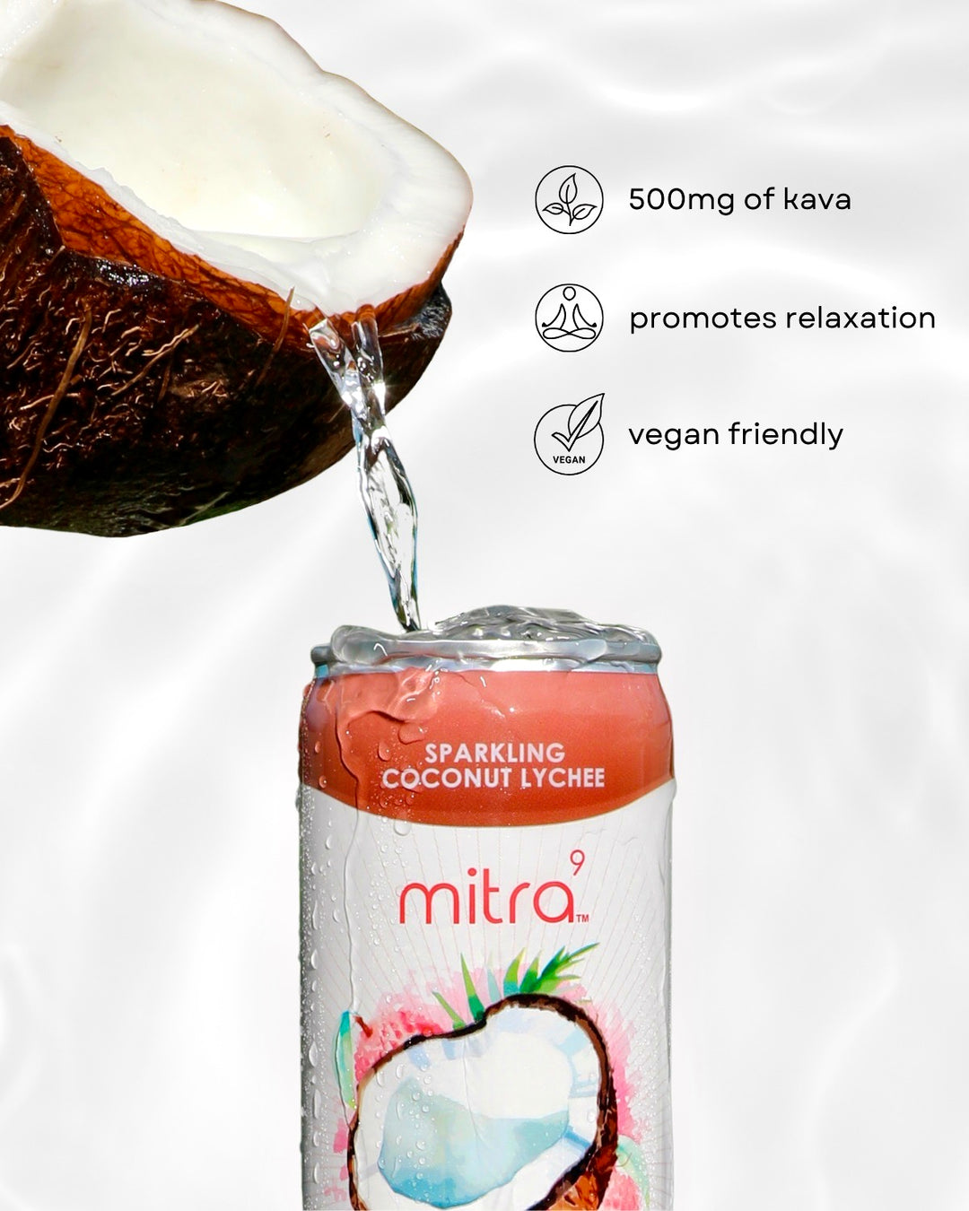 mitra9 kava drink coconut lychee flavor infographic