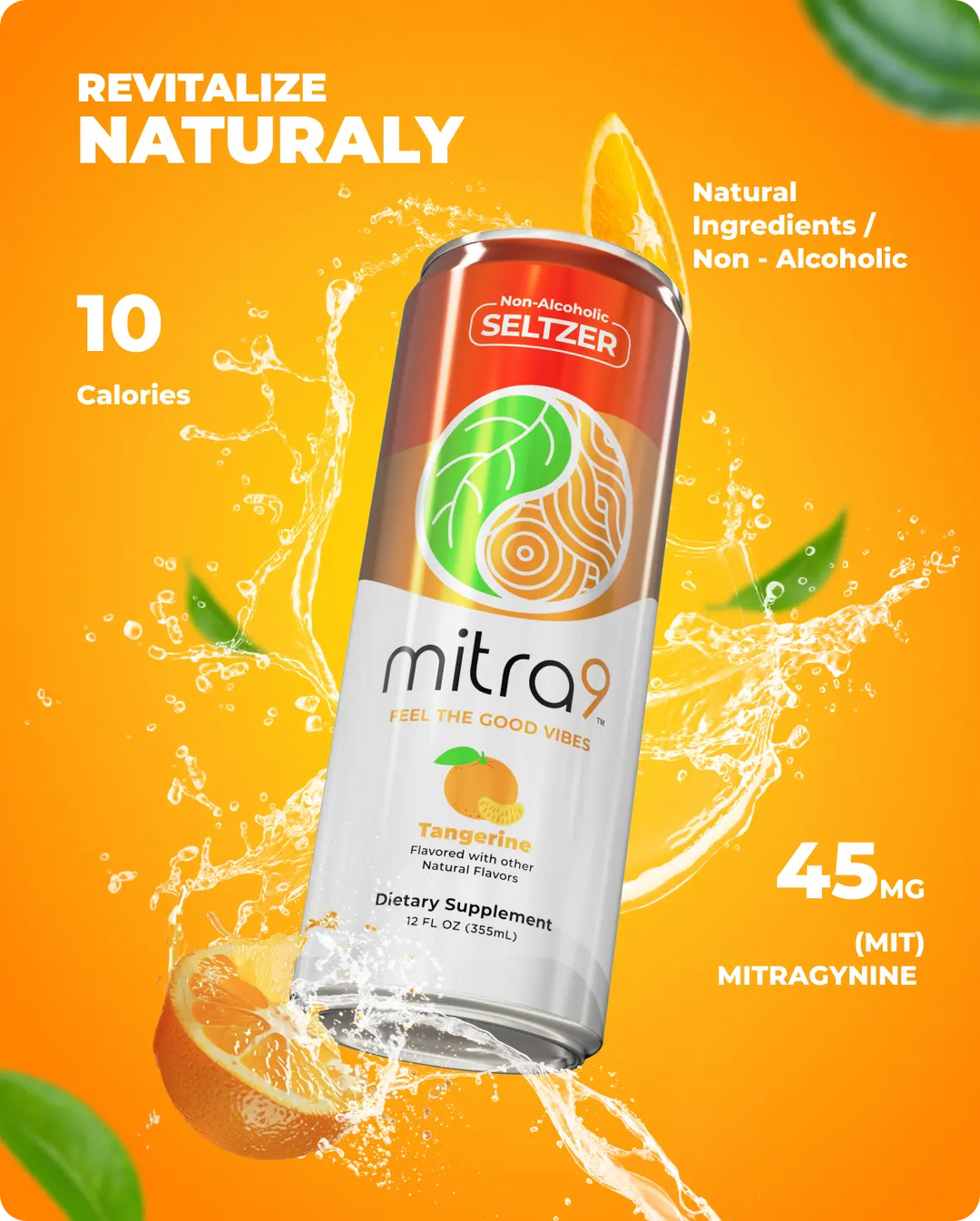 Tangerine Kratom Seltzer Revitalize