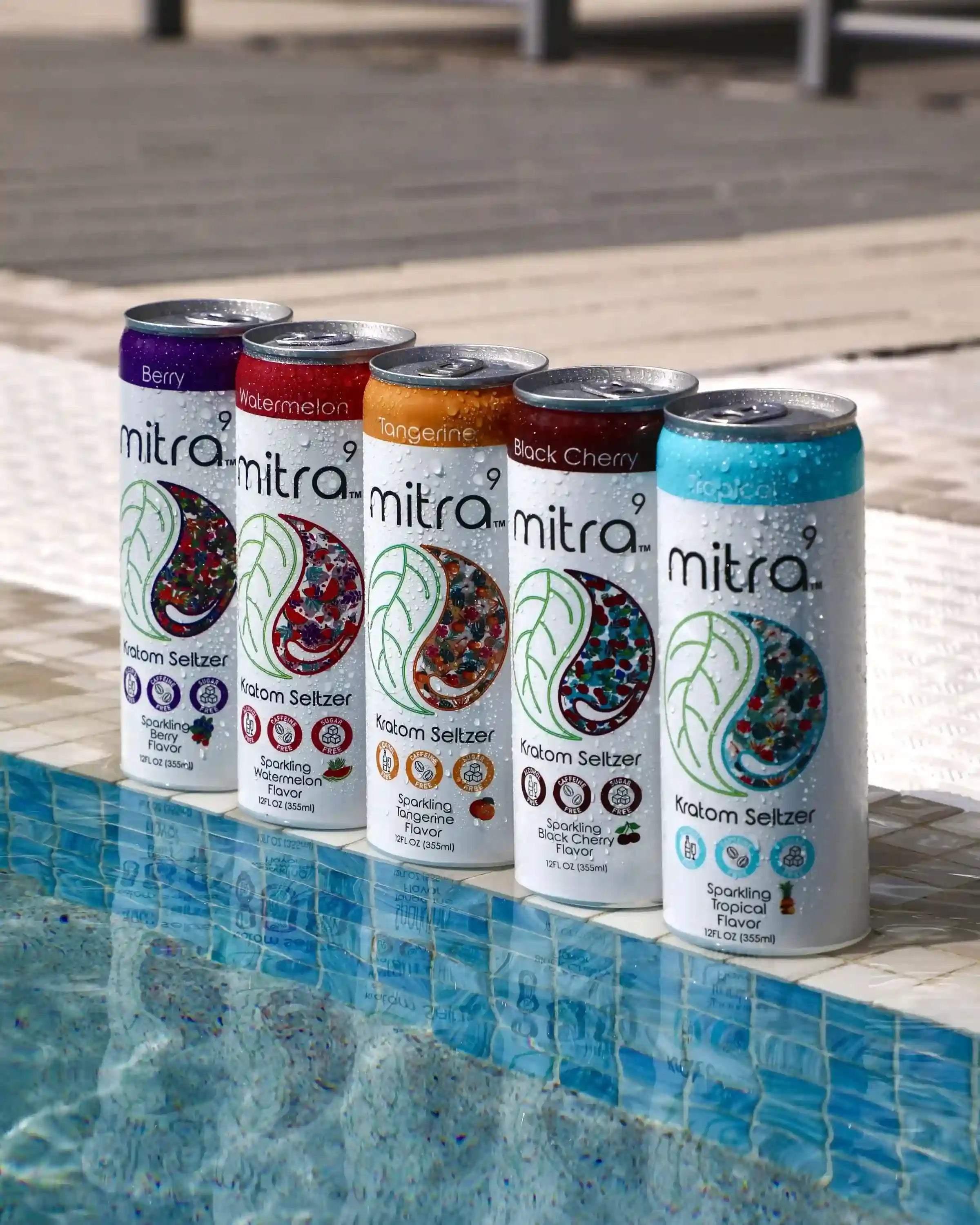 Mitra9 kratom drink seltzer by pool variety flavors