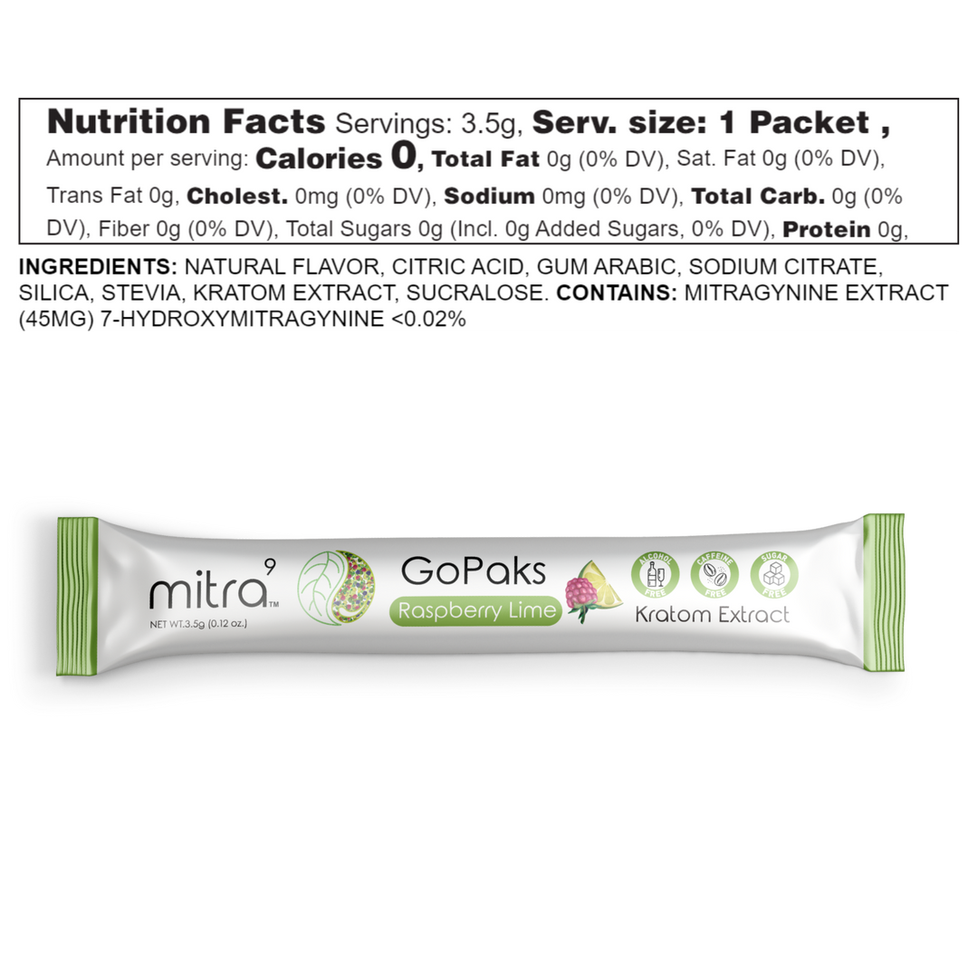 Raspberry Lime Kratom Powdered Sachet Nutritional Facts