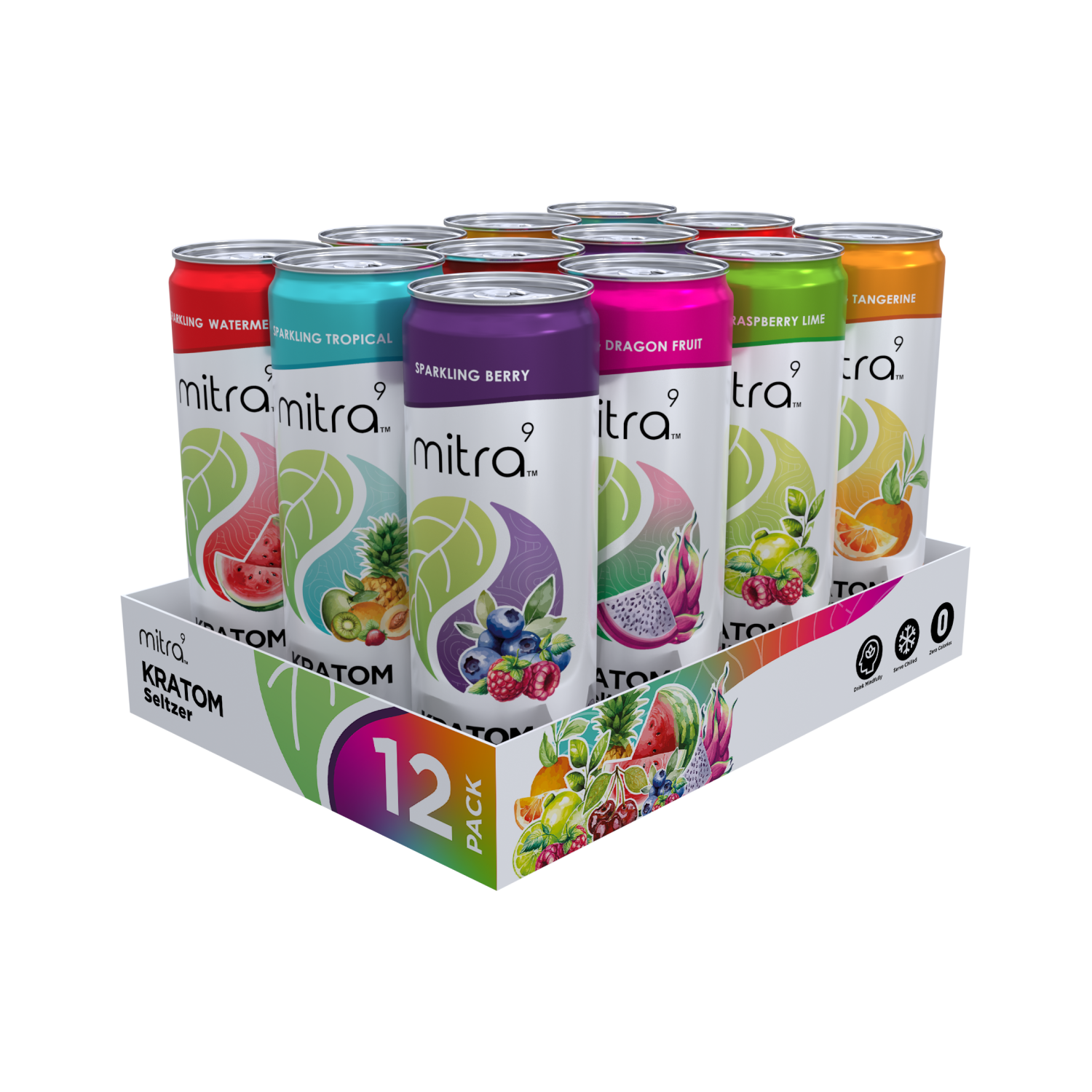 Buy Kratom Seltzer Variety Pack | Fast Delivery - 12 Pack - Mitra9