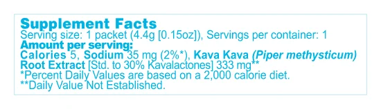 Island Punch Kava Drink Mix supplement facts panel
