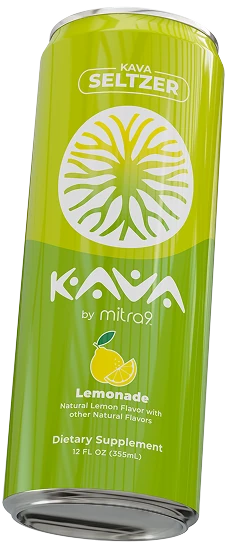 Lemonade Kava Seltzer can - angled view