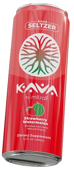 Strawberry Watermelon Kava Seltzer can - angled view