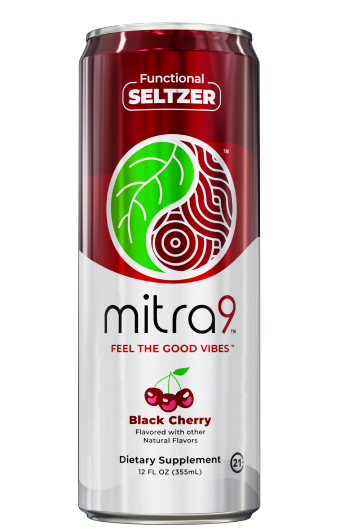 Black Cherry Mitragynine Seltzer can — front view