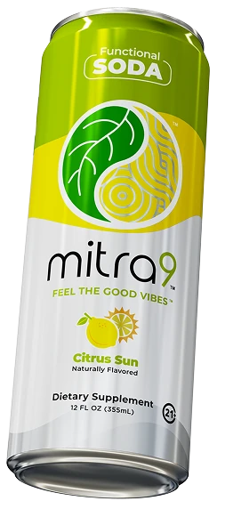 Citrus Sun Mitragynine Functional Soda can — angled side view