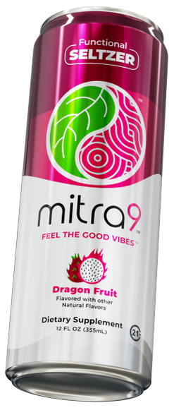 Dragon Fruit Mitragynine Seltzer can — angled side view