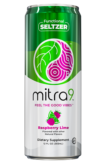 Raspberry Lime Mitragynine Seltzer can — front view