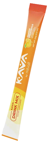 Orange Dreamsicle Kava Drink Mix packet — angled view