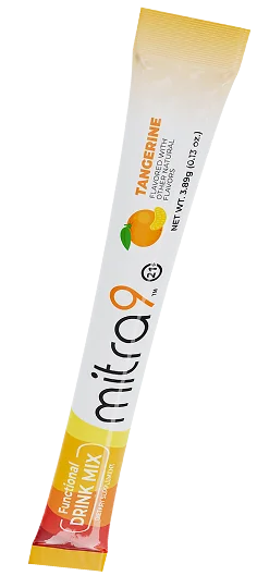 Tangerine Mitragynine Drink Mix packet — angled view