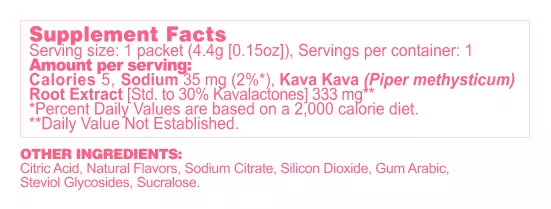 Kava Drink Mix Variety Pack supplement facts panel