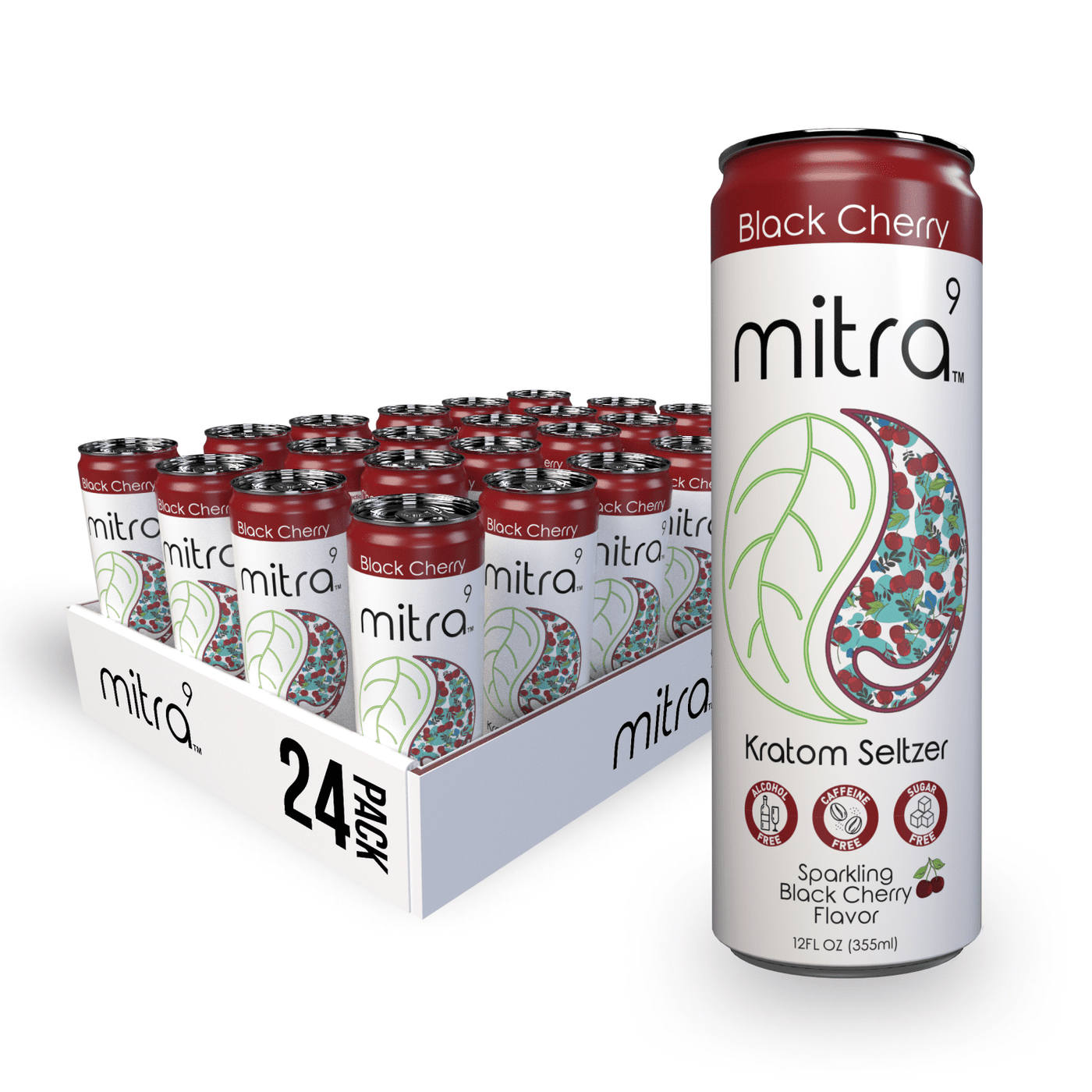 Mitra 9 Black Cherry Kratom Seltzer 24 Pack