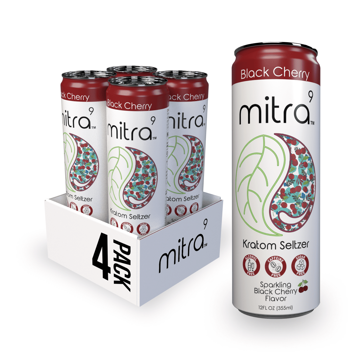 Mitra 9 Black Cherry Kratom Seltzer  4 Pack