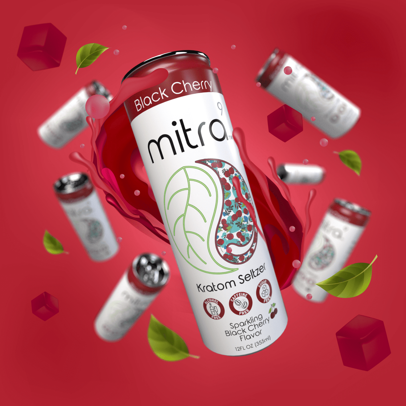 Mitra 9 Black Cherry Kratom Seltzer 