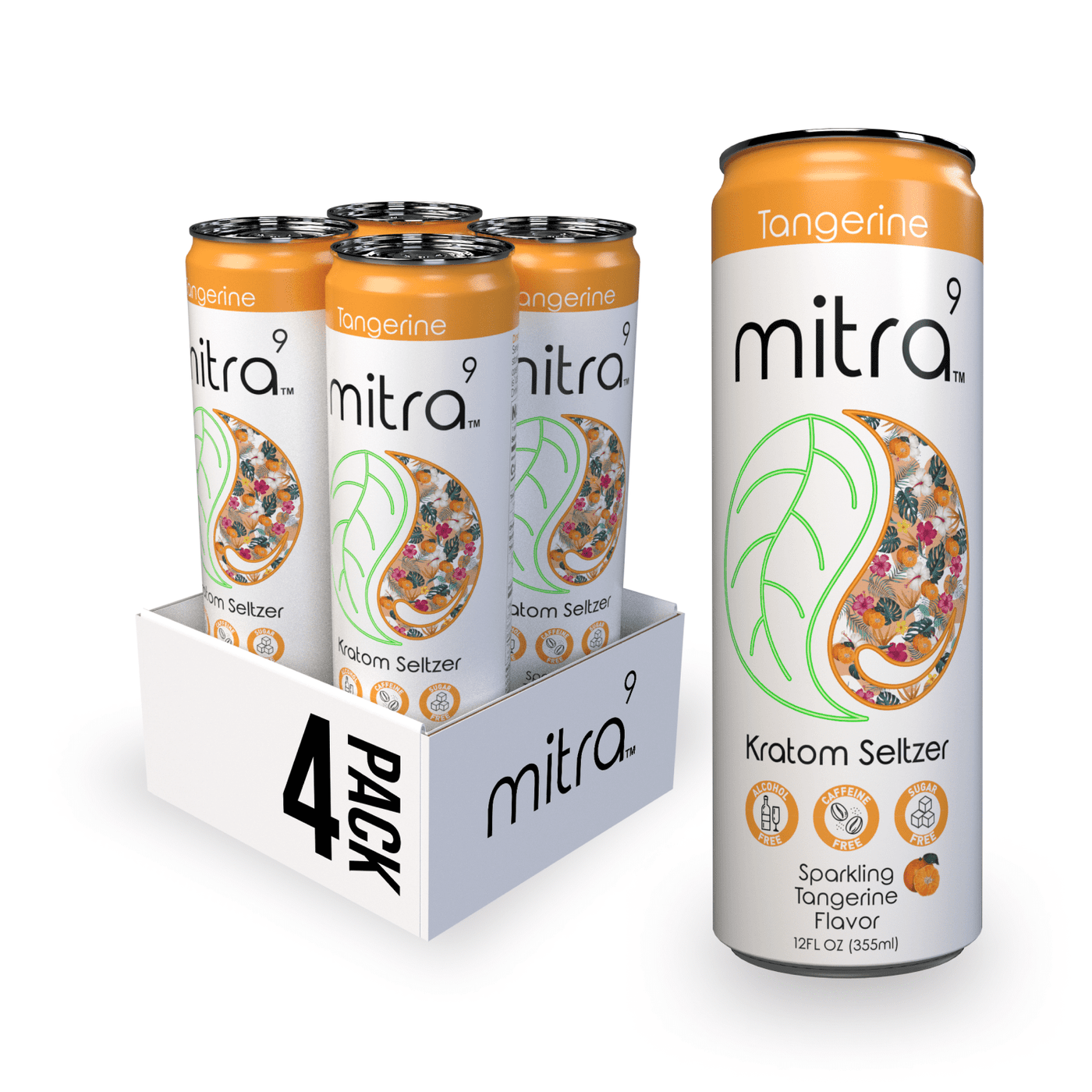 Mitra 9 Tangerine Kratom Powder Drink 4 Pack